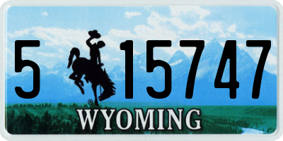 WY license plate 515747