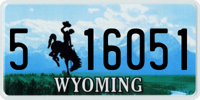 WY license plate 516051