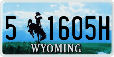 WY license plate 51605H