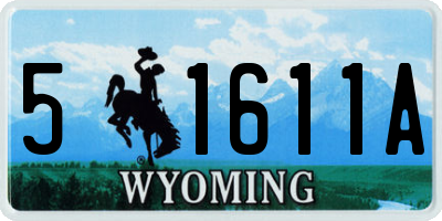 WY license plate 51611A