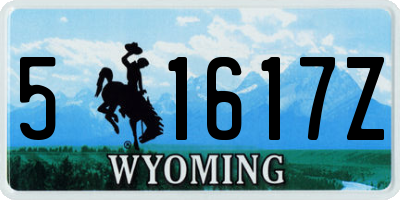 WY license plate 51617Z