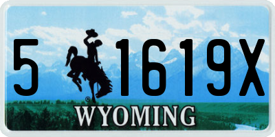 WY license plate 51619X