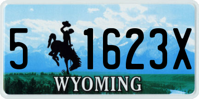 WY license plate 51623X