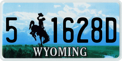 WY license plate 51628D