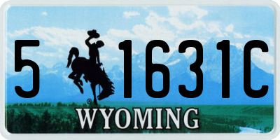 WY license plate 51631C