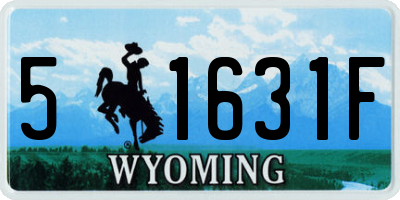 WY license plate 51631F