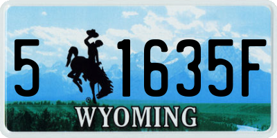 WY license plate 51635F