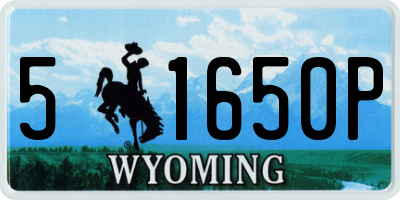WY license plate 51650P