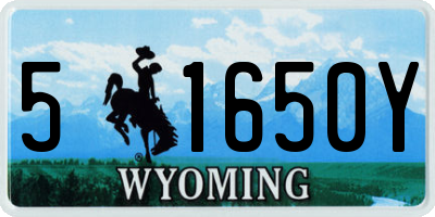 WY license plate 51650Y