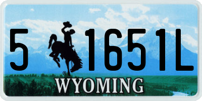 WY license plate 51651L