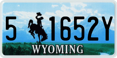 WY license plate 51652Y