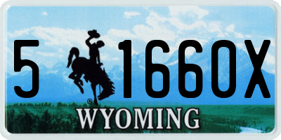 WY license plate 51660X