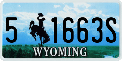 WY license plate 51663S