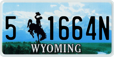 WY license plate 51664N