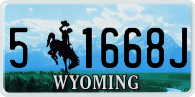 WY license plate 51668J