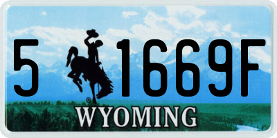 WY license plate 51669F