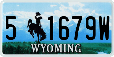 WY license plate 51679W