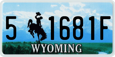 WY license plate 51681F