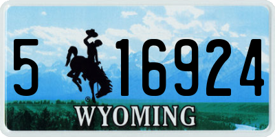 WY license plate 516924