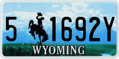 WY license plate 51692Y