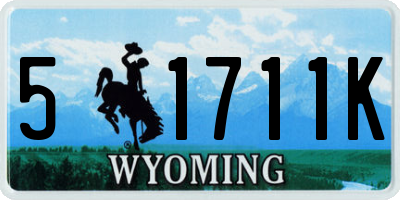 WY license plate 51711K