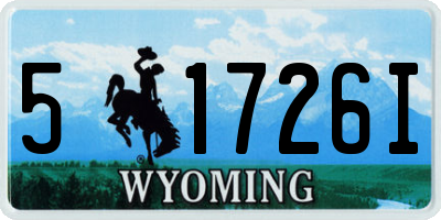 WY license plate 51726I