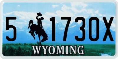 WY license plate 51730X