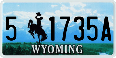WY license plate 51735A