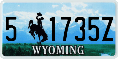 WY license plate 51735Z