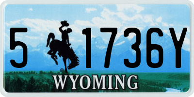 WY license plate 51736Y
