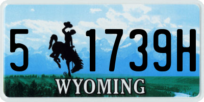 WY license plate 51739H