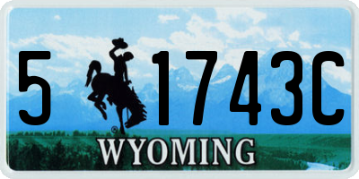 WY license plate 51743C