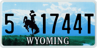 WY license plate 51744T