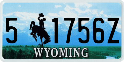 WY license plate 51756Z