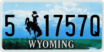 WY license plate 51757Q