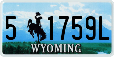 WY license plate 51759L