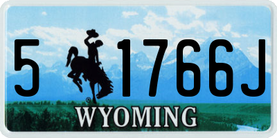 WY license plate 51766J