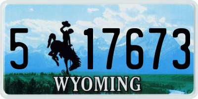 WY license plate 517673