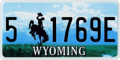 WY license plate 51769E