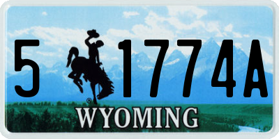 WY license plate 51774A