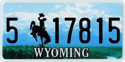 WY license plate 517815