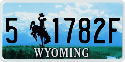 WY license plate 51782F