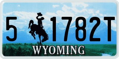 WY license plate 51782T
