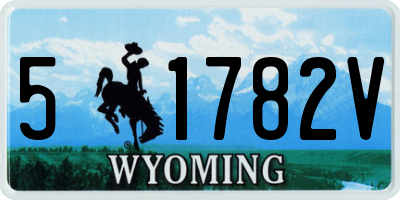 WY license plate 51782V
