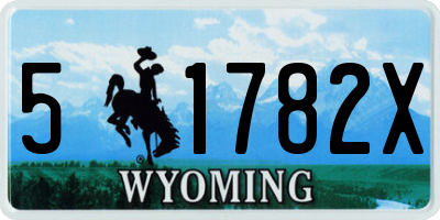 WY license plate 51782X