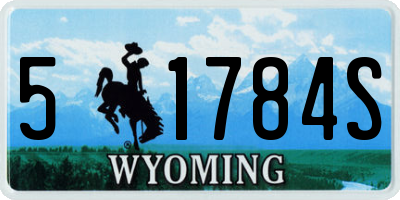 WY license plate 51784S