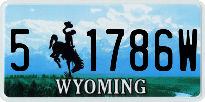 WY license plate 51786W