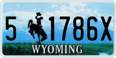 WY license plate 51786X