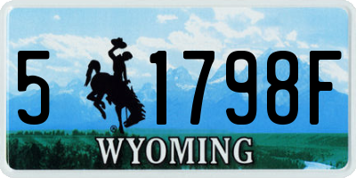 WY license plate 51798F