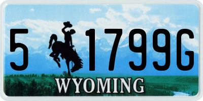 WY license plate 51799G